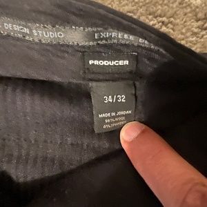 Express Producer Black Men’s Pinstripe Dress Pant 34 x 32